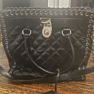 Black Quilted Women's Bag Michael Kors Patent Leather Like New 13 By 12